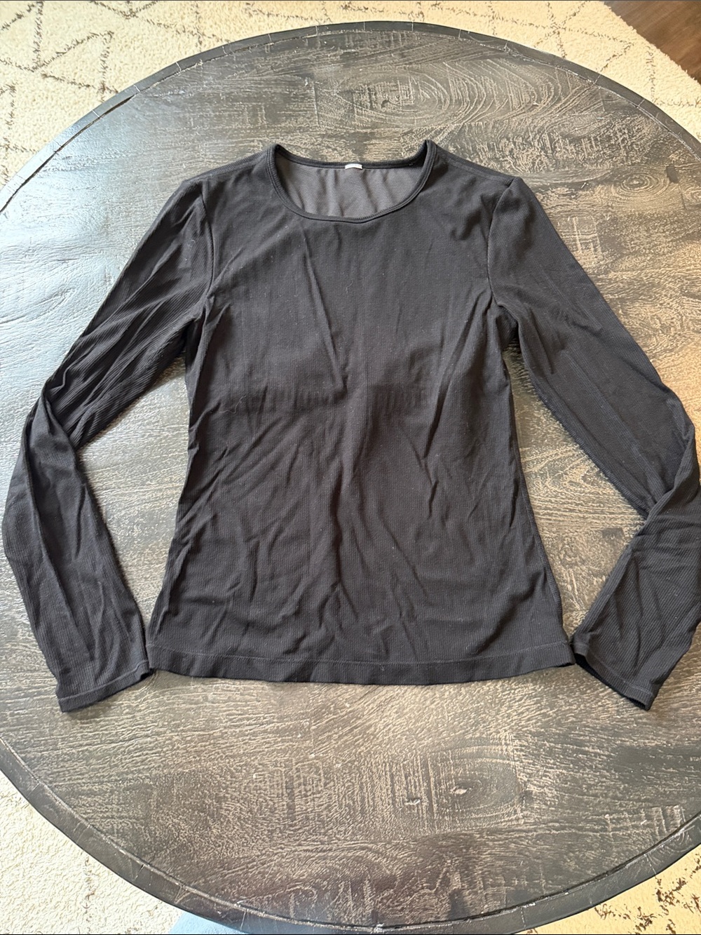 Black Long-Sleeve Crewneck Top - Women